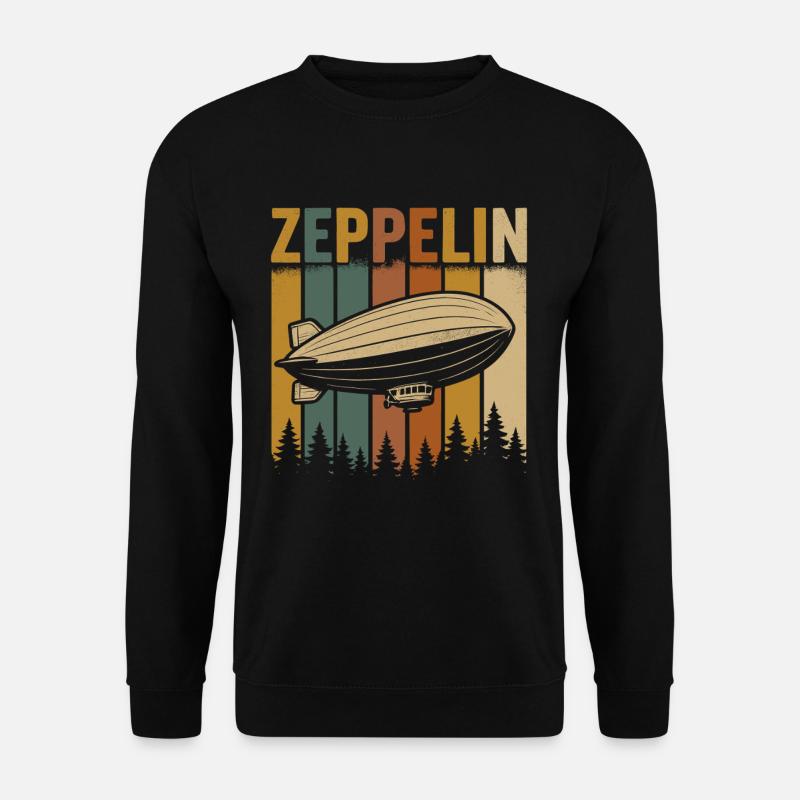 Dirigeable Zeppelin à rayures rétro - Sweat-shirt Unisexe - noir