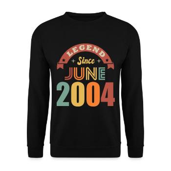 Anniversaire 18 ans legende né en juin 2004 - Sweat-shirt Unisexe - noir - Devant - Alina (178cm) & Michal (187cm)