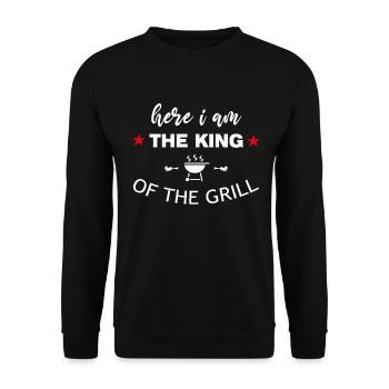 Ici je suis le roi du grill barbecue - Sweat-shirt Unisexe - noir - Devant - Alina (178cm) & Michal (187cm)