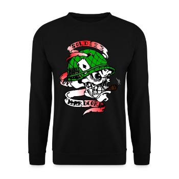 hardstyle punchcore - Sweat-shirt Unisexe - noir - Devant - Alina (178cm) & Michal (187cm)