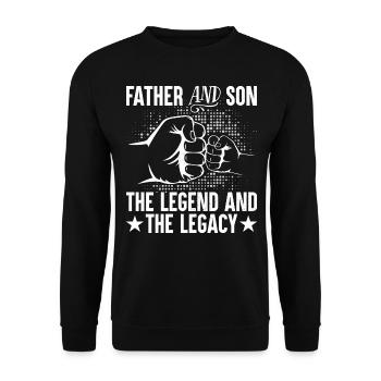 Father and son the legend and legacy - Unisex Pullover - Schwarz - Vorne - Alina (178cm) & Michal (187cm)
