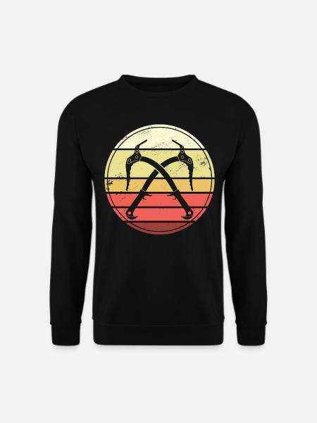 Eisklettern Retro Eispickel Eiskletterer - Unisex Pullover - Schwarz