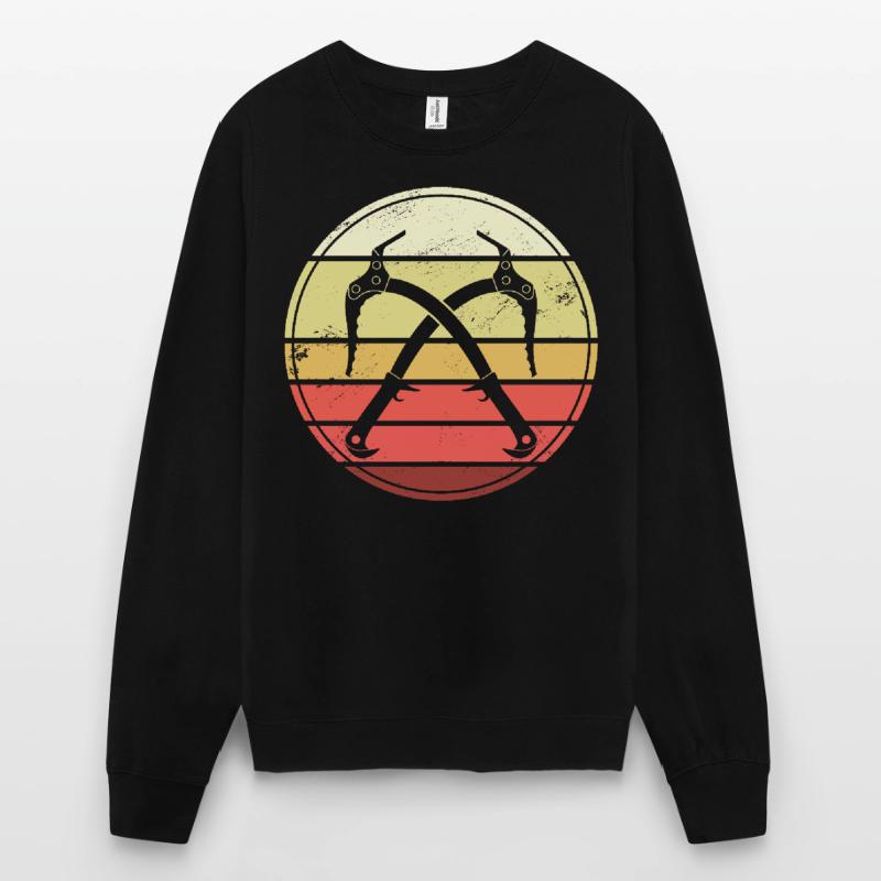 Eisklettern Retro Eispickel Eiskletterer Unisex Pullover