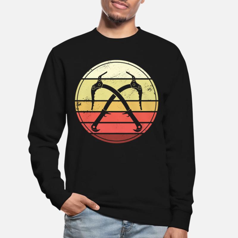 Eisklettern Retro Eispickel Eiskletterer Unisex Pullover