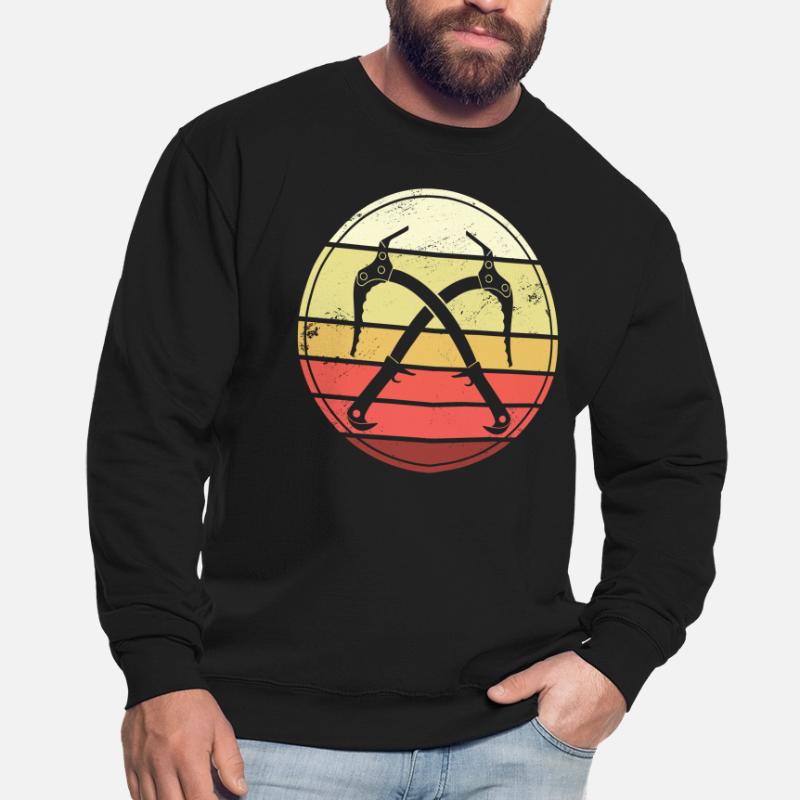 Eisklettern Retro Eispickel Eiskletterer Unisex Pullover