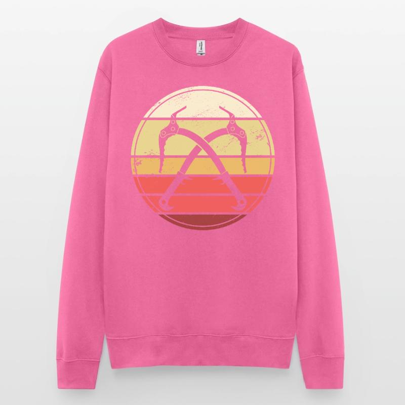 Eisklettern Retro Eispickel Eiskletterer Unisex Pullover