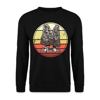 Pilzsammler Pilz Pilze - Unisex Pullover - Schwarz - Vorne - Alina (178cm) & Michal (187cm)