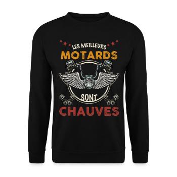 Chauves et motards, les meilleurs - Sweat-shirt Unisexe - noir - Devant - Alina (178cm) & Michal (187cm)