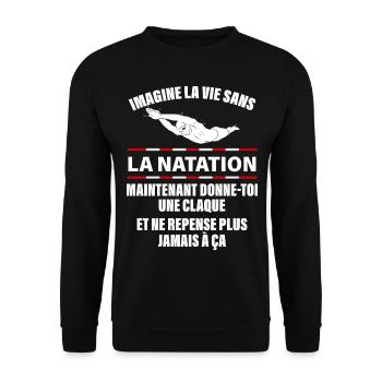 Natation - Sweat-shirt Unisexe - noir - Devant - Alina (178cm) & Michal (187cm)