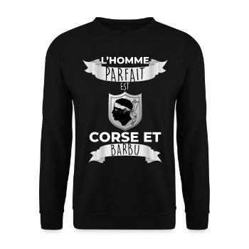 Homme corse et barbu Idée cadeau patrie - Sweat-shirt Unisexe - noir - Devant - Alina (178cm) & Michal (187cm)