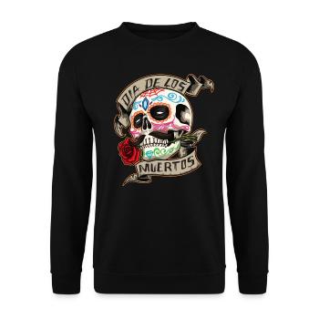 Dia de los muertos Calavera Day Of The Dead - Unisex Pullover - Schwarz - Vorne - Alina (178cm) & Michal (187cm)