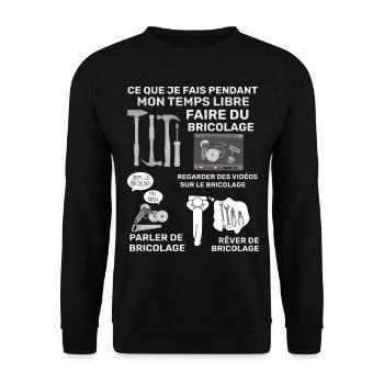 Bricolage humour passion papa ou papy bricoleur - Sweat-shirt Unisexe - noir - Devant - Alina (178cm) & Michal (187cm)
