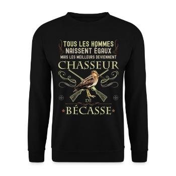 Humour Chasseurs de bécasse - Sweat-shirt Unisexe - noir - Devant - Alina (178cm) & Michal (187cm)