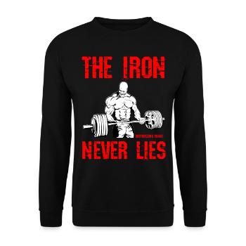 Bodybuilding Squad - The Iron Never Lies - Unisex Sweatshirt - black - Front - Alina (178cm) & Michal (187cm)