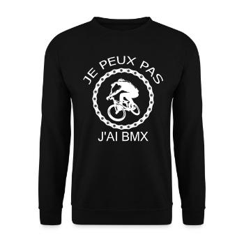 Je peux pas j’ai BMX - Sweat-shirt Unisexe - noir - Devant - Alina (178cm) & Michal (187cm)