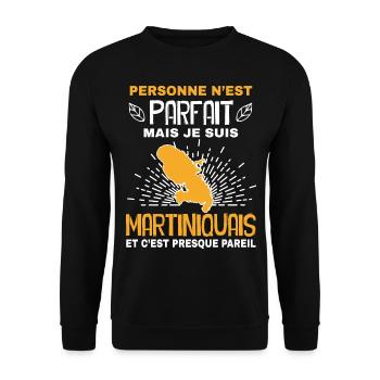 Martinique citation Drôle Homme Papa Martiniquais - Sweat-shirt Unisexe - noir - Devant - Alina (178cm) & Michal (187cm)