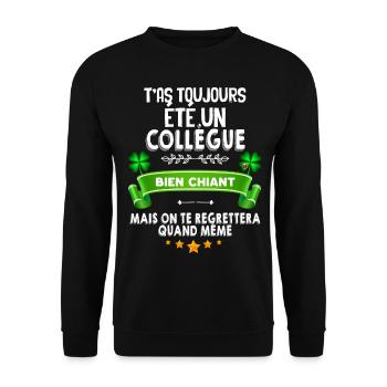 T-shirt collègue chiant Humour Départ en retraite - Sweat-shirt Unisexe - noir - Devant - Alina (178cm) & Michal (187cm)