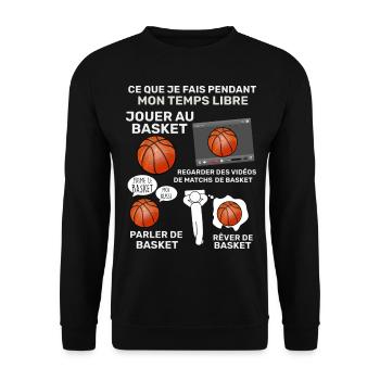 Basket temps libre Idée Cadeau Homme Et Enfant - Sweat-shirt Unisexe - noir - Devant - Alina (178cm) & Michal (187cm)