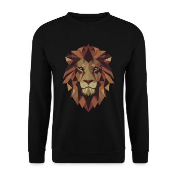 Polygon Lion - King of the Jungle - Unisex Sweatshirt - black - Front - Alina (178cm) & Michal (187cm)