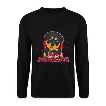 rottweiler - Sweat-shirt Unisexe - noir - Devant - Alina (178cm) & Michal (187cm)