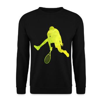 Tennisspieler Tennisschläger Tennisplatz Geschenk - Unisex Pullover - Schwarz - Vorne - Alina (178cm) & Michal (187cm)