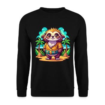 Paresseux mignon des vacances - Sweat-shirt Unisexe - noir - Devant - Alina (178cm) & Michal (187cm)
