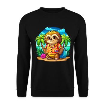 Paresseux mignon des vacances - Sweat-shirt Unisexe - noir - Devant - Alina (178cm) & Michal (187cm)