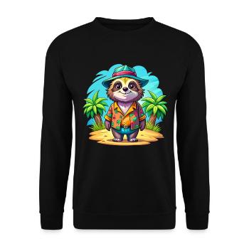 Paresseux mignon des vacances - Sweat-shirt Unisexe - noir - Devant - Alina (178cm) & Michal (187cm)