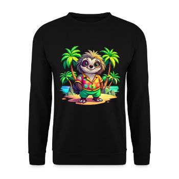 Paresseux mignon des vacances - Sweat-shirt Unisexe - noir - Devant - Alina (178cm) & Michal (187cm)