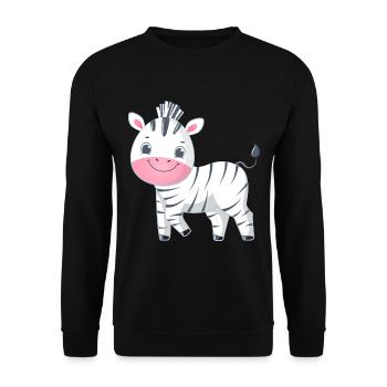Zebra Familie Mama Baby T-Shirt - Unisex Pullover - Schwarz - Vorne - Alina (178cm) & Michal (187cm)