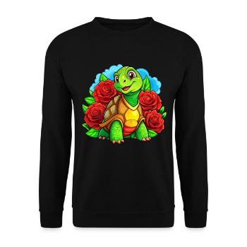 Méga Tortue Mignonne - Sweat-shirt Unisexe - noir - Devant - Alina (178cm) & Michal (187cm)