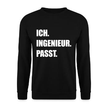 Engineer - Unisex Sweatshirt - black - Front - Alina (178cm) & Michal (187cm)