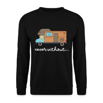 Camping-car chien camping aventure voyage randonnée - Sweat-shirt Unisexe - noir - Devant - Alina (178cm) & Michal (187cm)