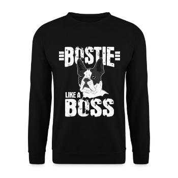 Boston Terrier dog dog lover gift - Unisex Sweatshirt - black - Front - Alina (178cm) & Michal (187cm)