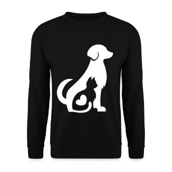 Dog and Cat together! Pet Love - cat and dog - Unisex Sweatshirt - black - Front - Alina (178cm) & Michal (187cm)