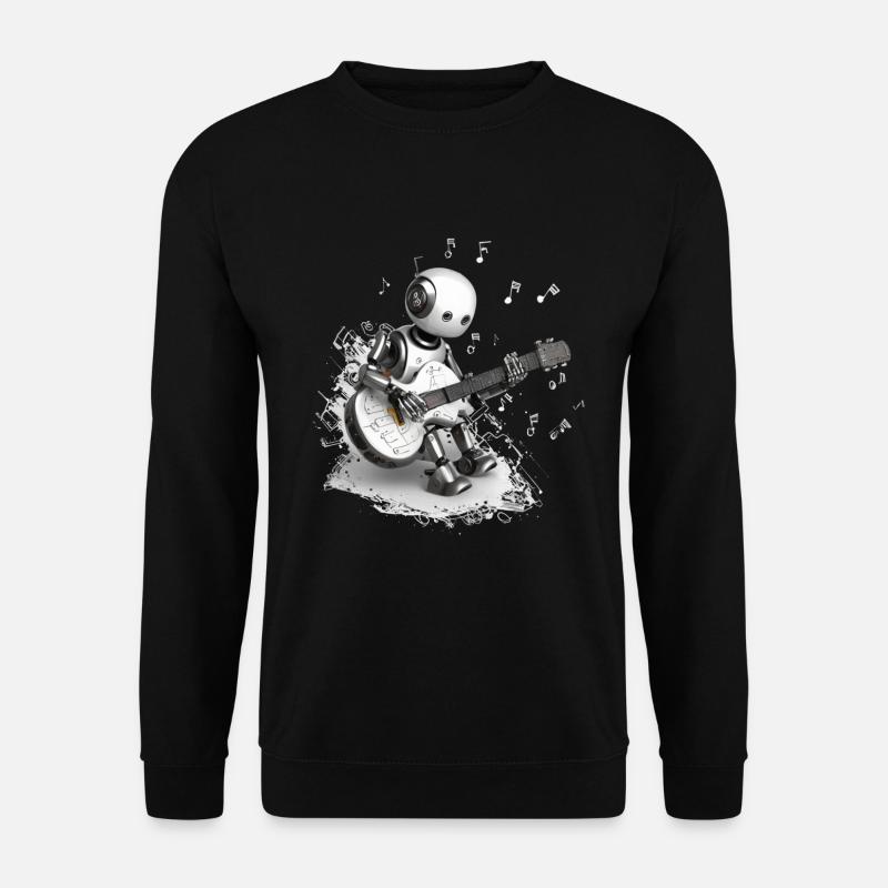 Gitarre spielender Roboter - Unisex Pullover - Schwarz