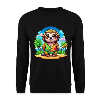 Paresseux mignon des vacances - Sweat-shirt Unisexe - noir - Devant - Alina (178cm) & Michal (187cm)