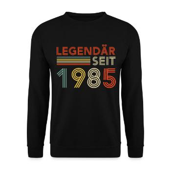 40. Geburtstag Mann Frau 40 Jahre 1985 Deko Lustig - Unisex Pullover - Schwarz - Vorne - Alina (178cm) & Michal (187cm)