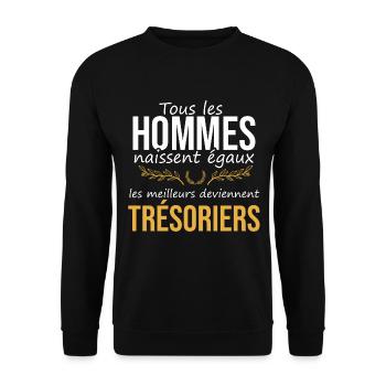 Les meilleurs deviennent trésoriers | métier - Sweat-shirt Unisexe - noir - Devant - Alina (178cm) & Michal (187cm)