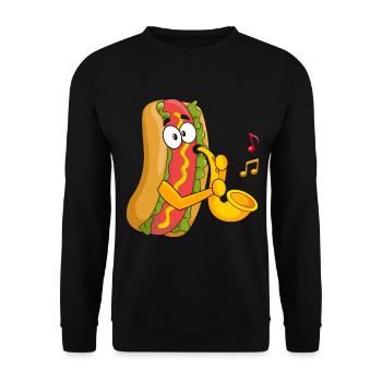 Saxophonist Saxophone Wurst Music Musician - Unisex Sweatshirt - black - Front - Alina (178cm) & Michal (187cm)