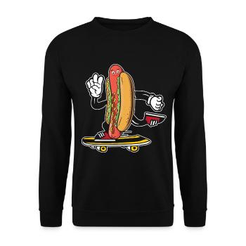 Hot Dog Skateboarder Skateboard skateboard skateboard - Sweat-shirt Unisexe - noir - Devant - Alina (178cm) & Michal (187cm)