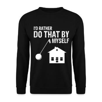 Hausabriss und Renovierungs Design - Unisex Pullover - Schwarz - Vorne - Alina (178cm) & Michal (187cm)