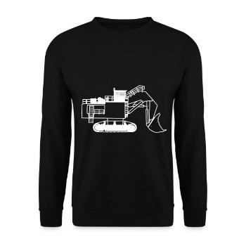 Excavator1 WH - Unisex Pullover - Schwarz - Vorne - Alina (178cm) & Michal (187cm)