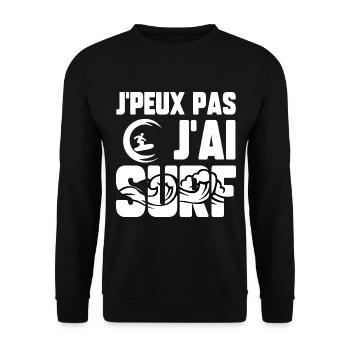J’peux pas j’ai surf - Sweat-shirt Unisexe - noir - Devant - Alina (178cm) & Michal (187cm)