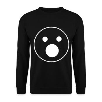 Emoji sketch scream white - Sweat-shirt Unisexe - noir - Devant - Alina (178cm) & Michal (187cm)