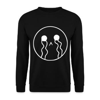 Emoji sketch cry blanc - Sweat-shirt Unisexe - noir - Devant - Alina (178cm) & Michal (187cm)