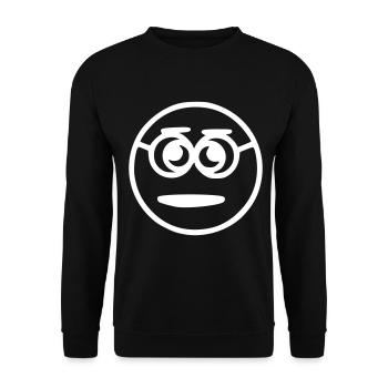 Emoji Sketch Lunettes Blanc - Sweat-shirt Unisexe - noir - Devant - Alina (178cm) & Michal (187cm)