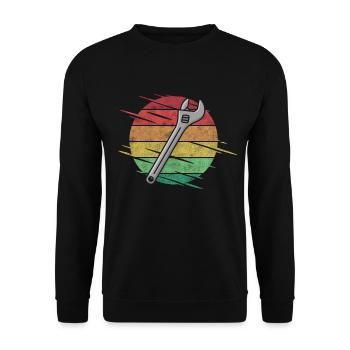 Wrench Tool - Unisex Sweatshirt - black - Front - Alina (178cm) & Michal (187cm)