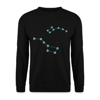 Großer Wagen Kleiner Wagen Sternbild Konstellation - Unisex Pullover - Schwarz - Vorne - Alina (178cm) & Michal (187cm)