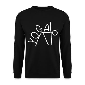 Yoga exercise for a workout - Unisex Sweatshirt - black - Front - Alina (178cm) & Michal (187cm)